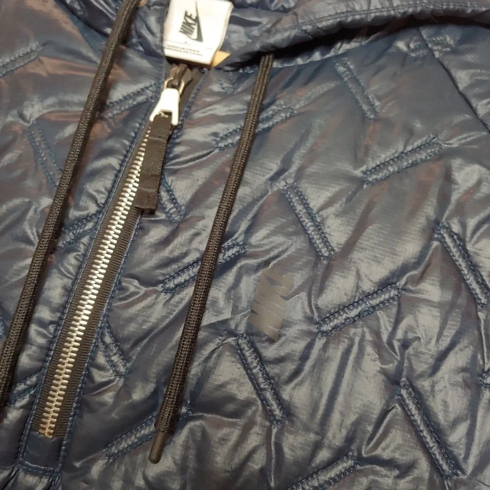 Nike Lab Essentials Insulated Short‎ Sleeve Hoodie Puffer Pullover Blue 916368 S - Picture 7 of 16